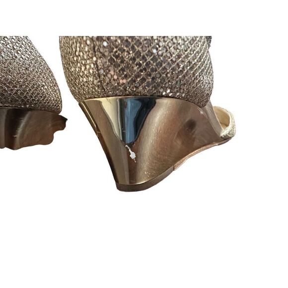 JIMMY CHOO gold glitter T-Strap Sandals size 35 US 4.5 - Picture 6 of 8